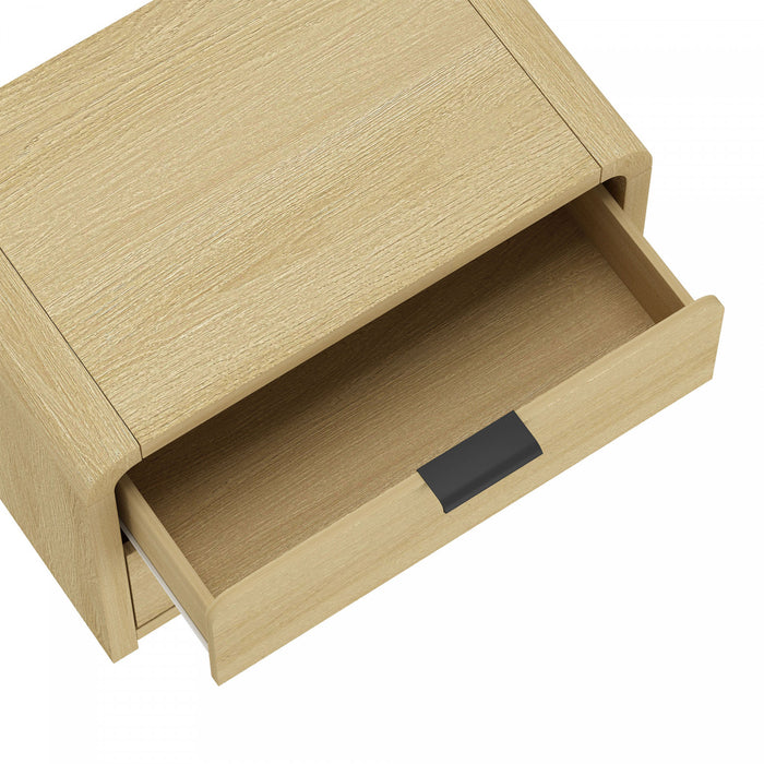 Table de nuit Grace Modern 28\" en chene naturel et noir