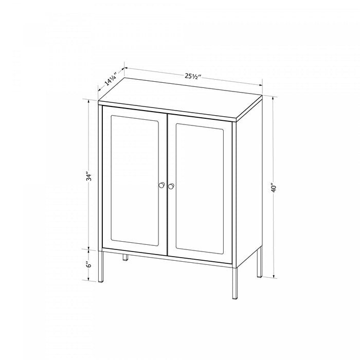 Armoire décorative Kodali avec portes en verre - noire