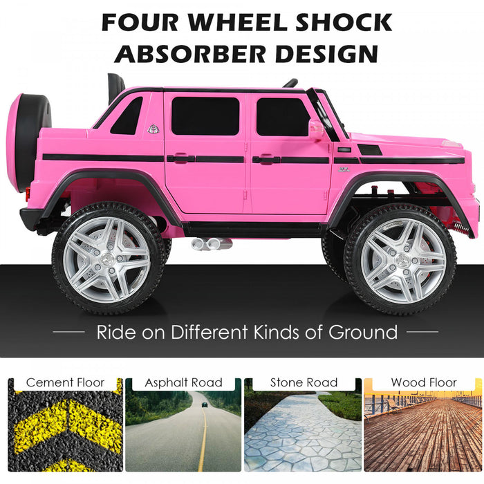 12v Autorise Mercedes-benz Enfants Roulent Sur La Voiture Rc Vehicules Motorises W / Tronc Rose