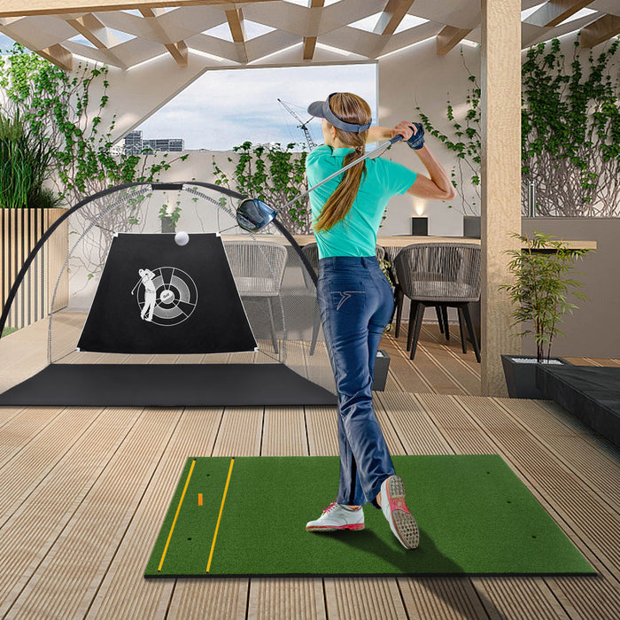 Costway 5 X 4 Ft Golf Frappant Mat Artificiel Interieur Exterieur Turf Golf Entrainement Mat 25 Mm