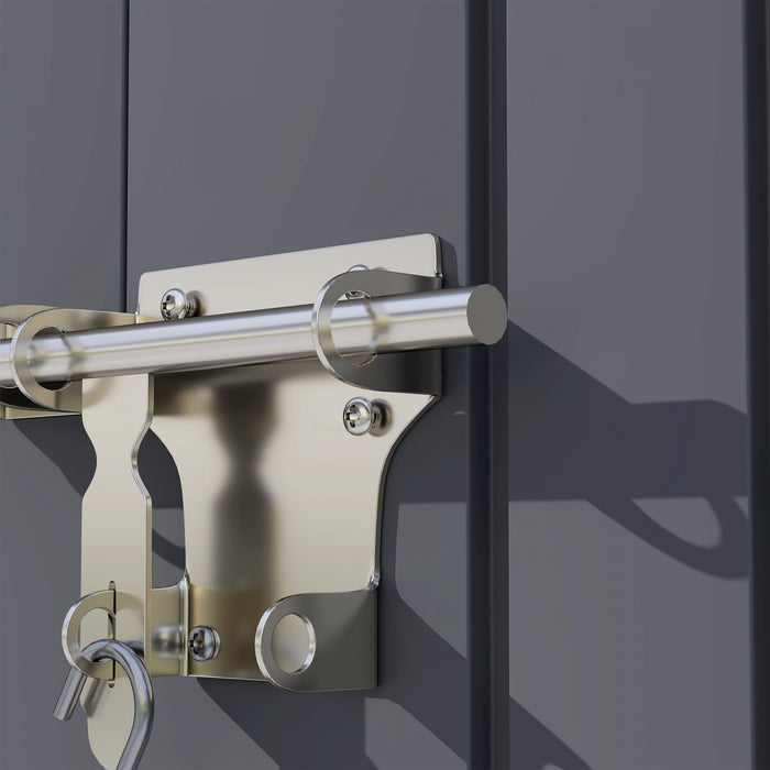 Outsunny Remise De Rangement En Metal Avec Fenetre, Portes Verrouillables