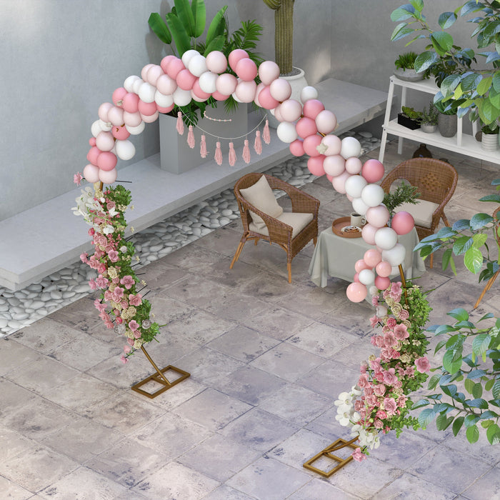 Outsunny 9.1ft Or Arc De Mariage Rond Support De Fond Pour La Fete