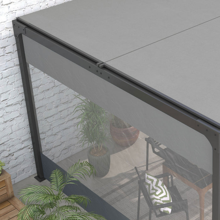 Outsunny Rideaux De Pergola Avec Grandes Fenetres Pour Pergola De 10' X 10'