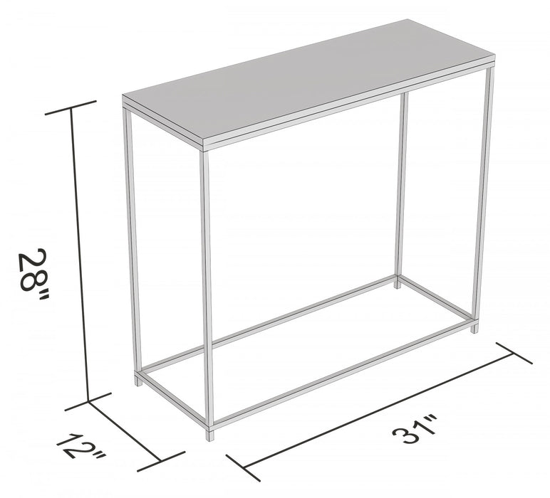 Console moderne de 31 po - marbre avec métal doré