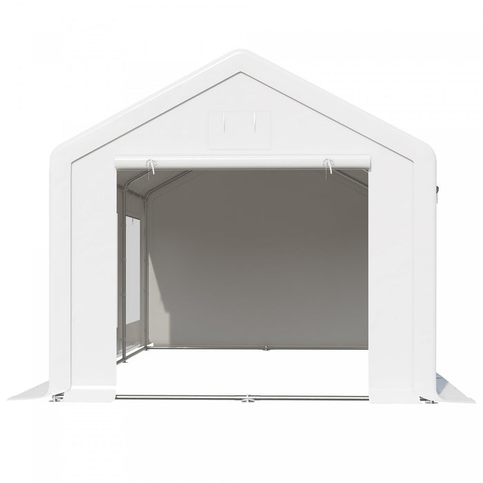 Outsunny 20' X 10' Tente De Fete Pavillon De Jardin Avec 6 Parois Laterales Amovibles Et Fenetres Pour L'evenement Exterieur, Blanc
