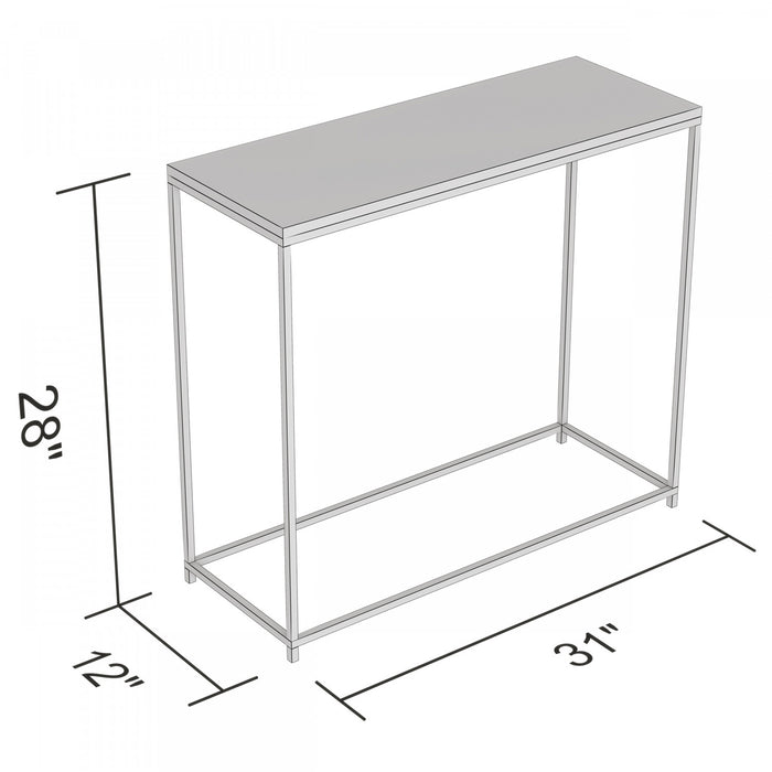 Console moderne de 31 po - taupe foncé avec métal noir