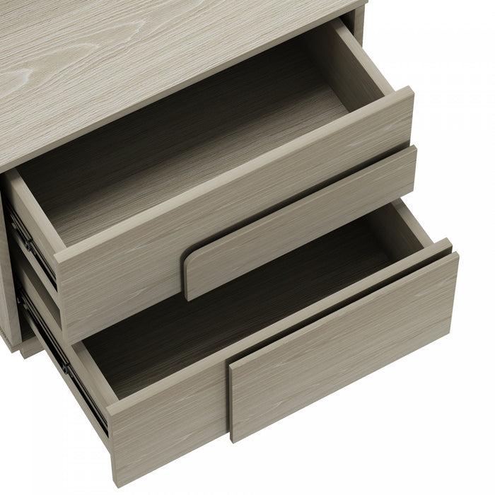 Table de nuit Horizon Modern 56 cm en chene blanchi (2 tiroirs)