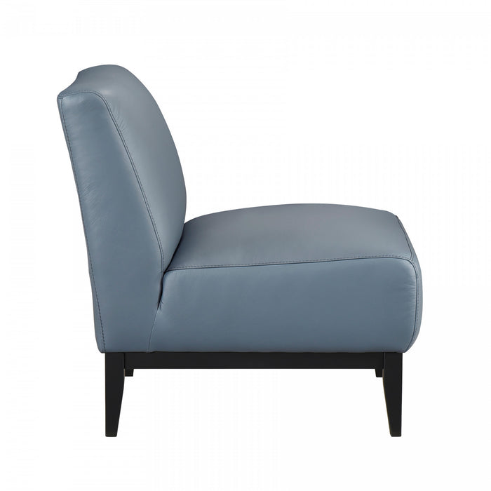 Fauteuil D'appoint Murdock En Cuir Bleu
