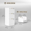 HOMCOM 3 Drawer File Cabinet Fluted Vertical Filing Cabinet with Lock White
