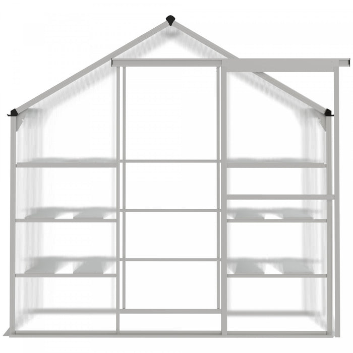 Outsunny Serre D'exterieur 6,3 Pi X 2,3 Pi X 6,1 Pi Avec Etageres A 3 Niveaux, Serre De Jardin En Polycarbonate Pour Plantes D'interieur, Cadre Froid Avec Cadre En Aluminium