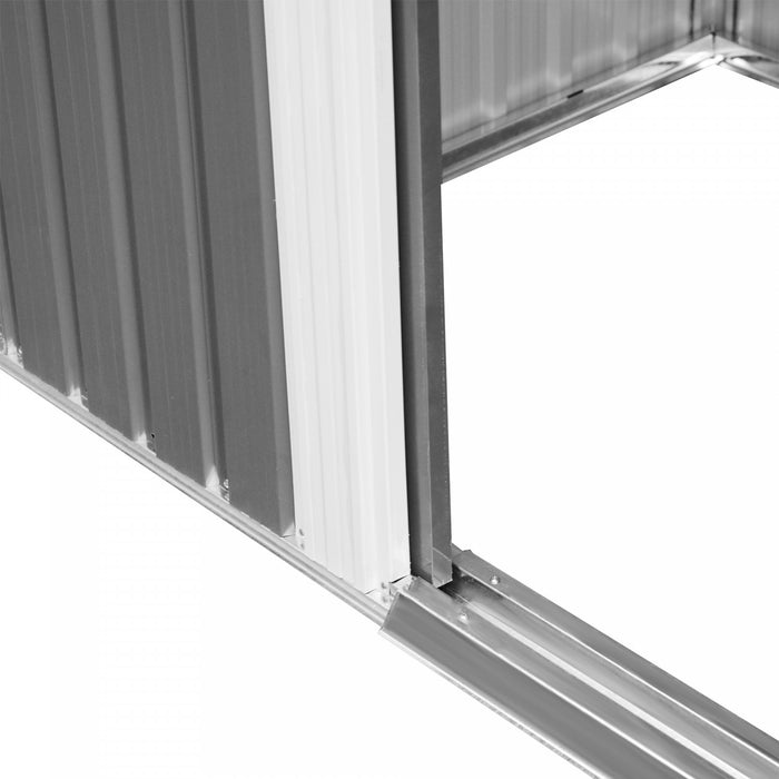 Outsunny 6' X 8.5' Abri De Jardin Exterieur En Metal Remise Rangement Outils En Acier Gris