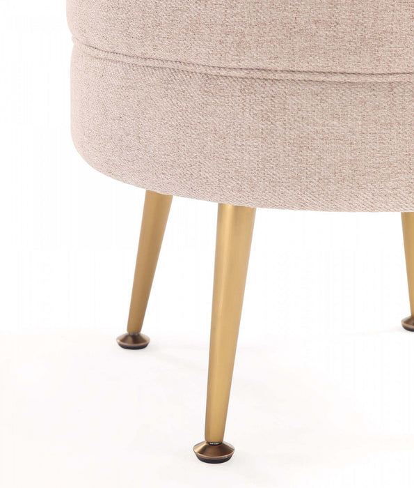 Lot de 2 poufs d’appoint Bailey style milieu du siecle moderne, tissu ble
