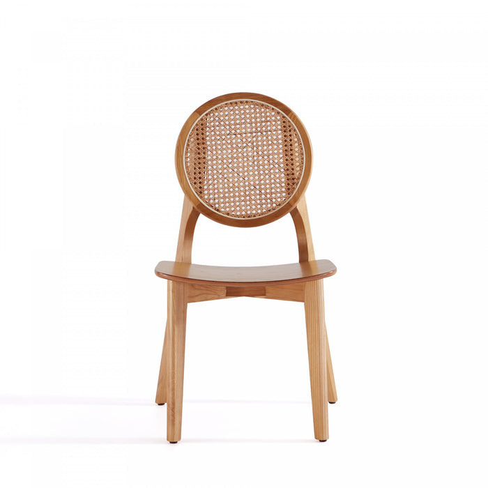 Chaise de salle a manger en bois style industriel Versailles, finition naturelle - Lot de 4