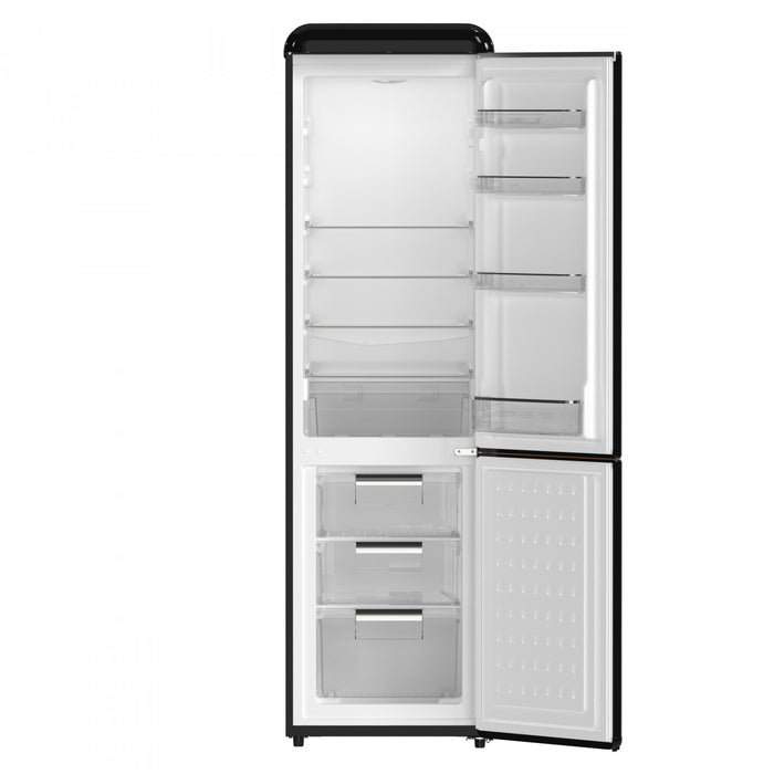 Refrigerateur Storico de 22 po style retro avec congelateur inferieur, noir, 9 pi³ - FFFFD1745-22BLK