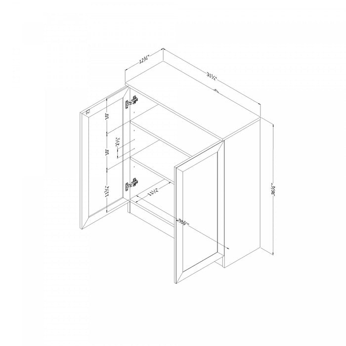  Armoires décoratives Arum à 2 portes avec tablettes - chêne blanchi