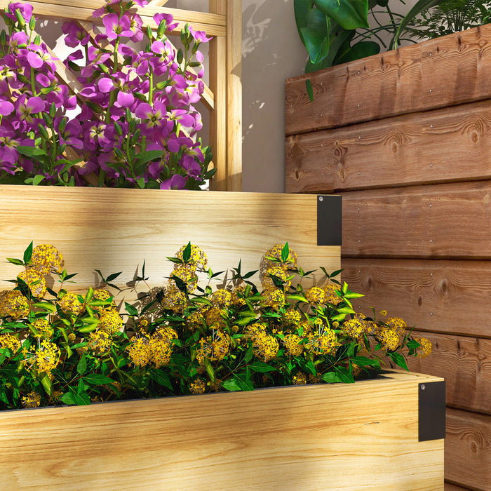Outsunny Jardiniere En Treillis A 2 Etages, Lit De Jardin Sureleve En Bois