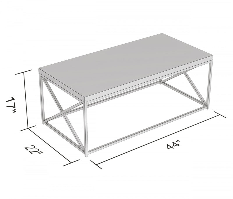Table à café de 44 po en marbre avec métal noir