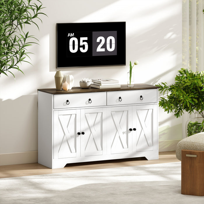HOMCOM Buffet, armoire bar a cafe, etagere reglable