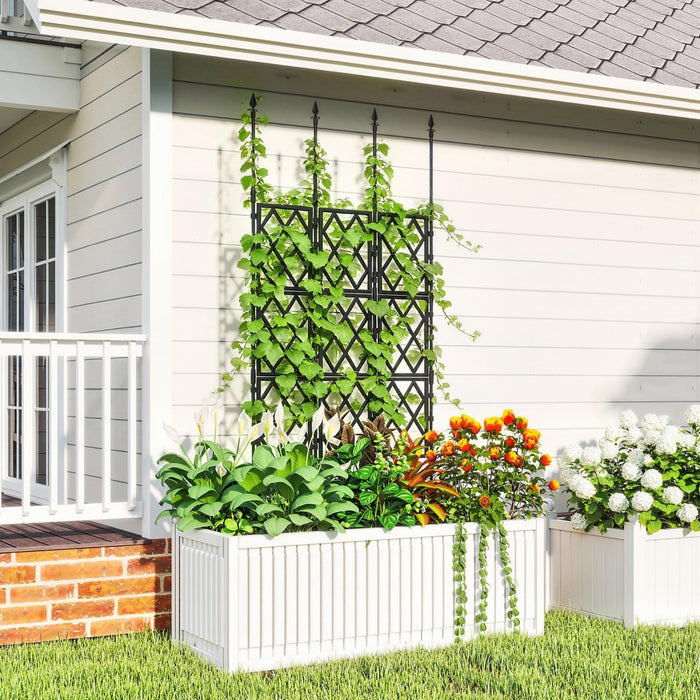 Outsunny Treillis de Jardin Pliable, Treillis a Grille pour Plantes Grimpantes