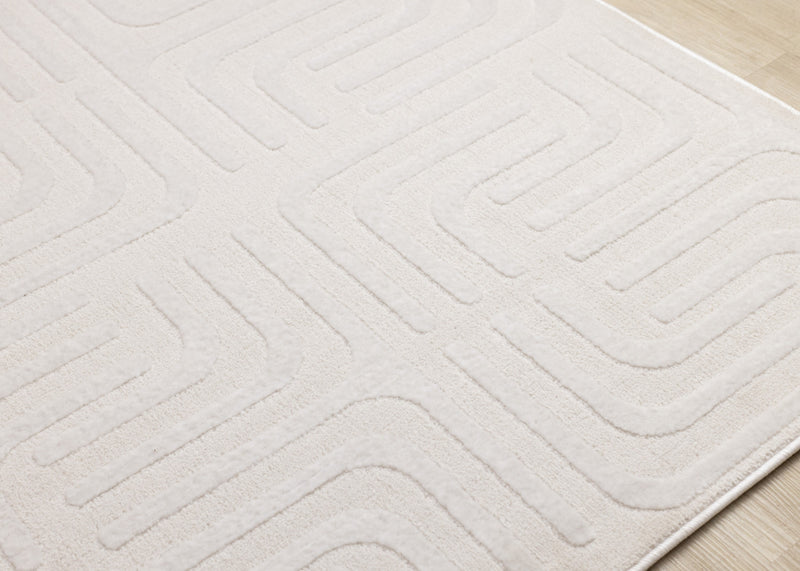Tapis a motifs de treillis orientaux creme beige Leonardo, 7'10\" x 10'6\"