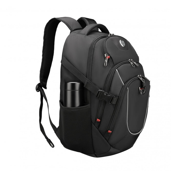Sac a dos scolaire Swissdigital Kappel – Sac pour ordinateur portable de 17\", SDD Finder, systeme Add-A-Bag, bord reflechissant, multi-poches, ergonomique
