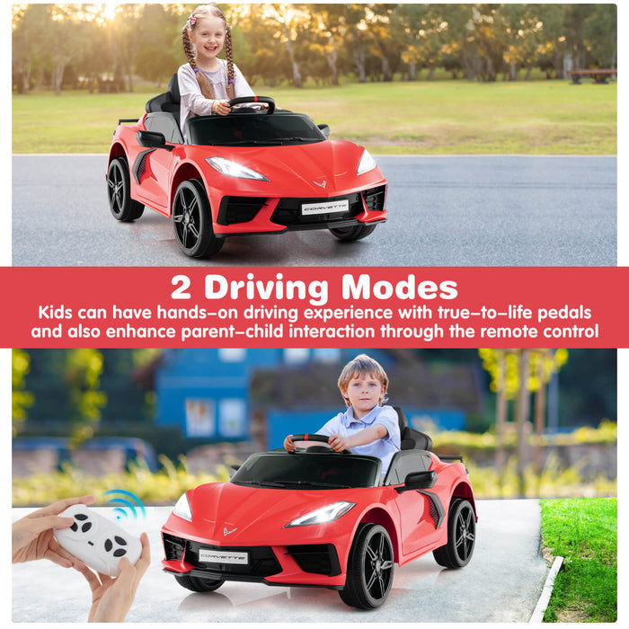 Costway 12v Electrique Enfants Rouler Sur La Voiture Avec Telecommande Sans Fil Connexion Lumieres Rouge