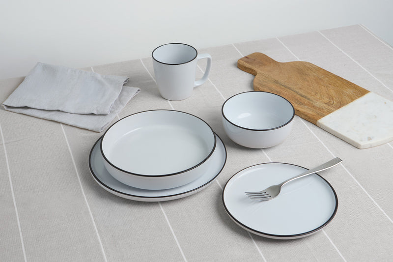 Ensemble de 4 Assiettes a Diner Bistro par Cena Home
