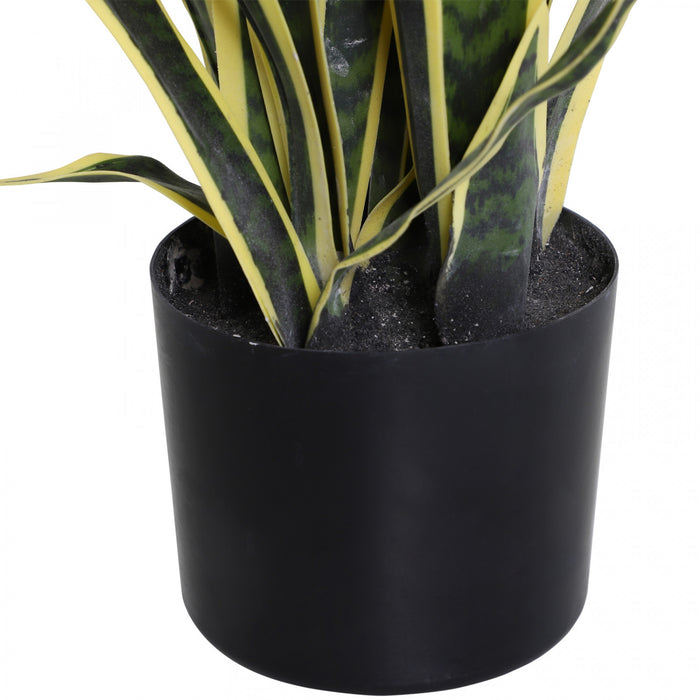 Outsunny Plante Serpent Artificielle 77 cm, 21 Feuilles, en Pot