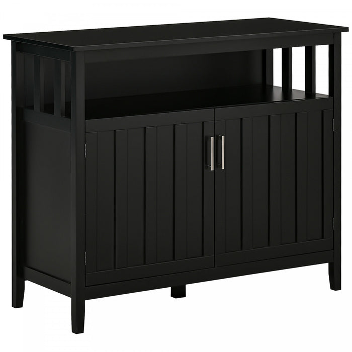 HOMCOM Buffet Console Rangement Armoire 2 Portes Noir