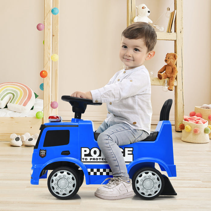 Costway Enfants Rouler Sur Pousser Voiture De Police Mercedes Benz Pousser Et Rouler Racer Sous Licence