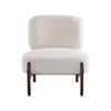 Coco Modern Boucle Lounge Chair with Solid Wood Frame, Beige | Coco Fauteuil de Salon Moderne en Bouclette avec Cadre en Bois Massif, Beige