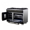 Forno Capriasca 48" French Door Dual Fuel Range, Black, 6.58 cu. ft. - FFSGS6387-48BLK | Cuisiniere a double combustible Capriasca 48 po, noire, 6.58 pi³ – FFSGS6387-48BLK