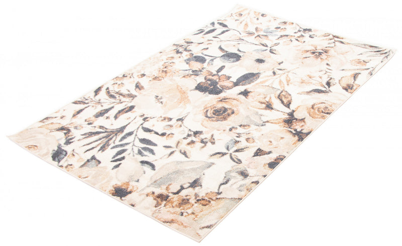 Carpette Rosette ivoire - 8 pi 0 po x 10 pi 0 po    