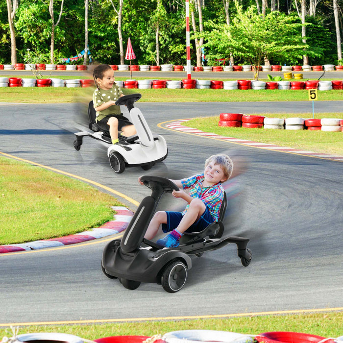 Costway 6v Kids Ride On Drift Car Electric Drifting Go Kart Pour Enfants Avec 360° Spin White