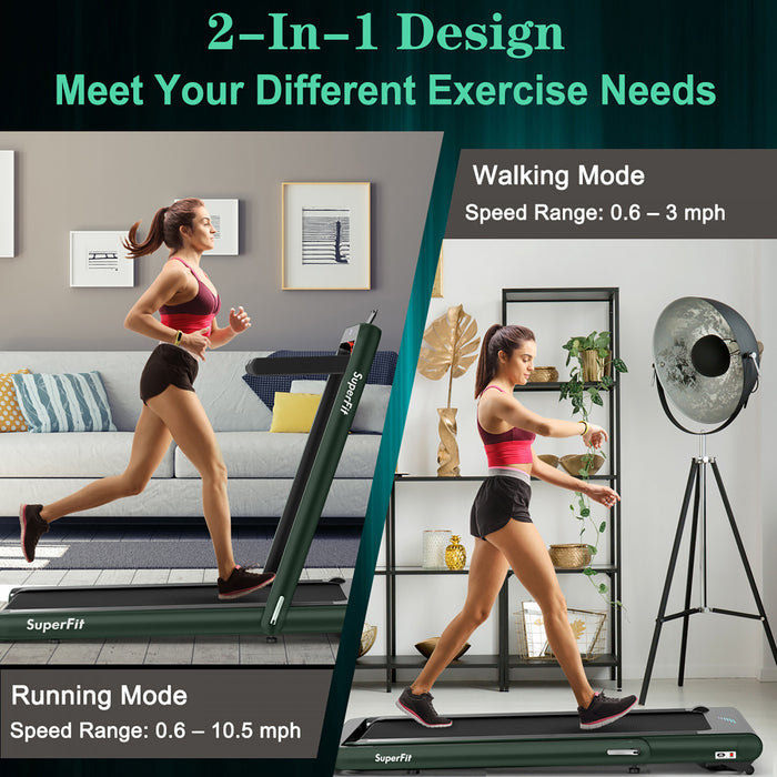 Tapis De Course Pliant 2 En 1 16km/h Superfit – Avec Bluetooth Et Controle Via App