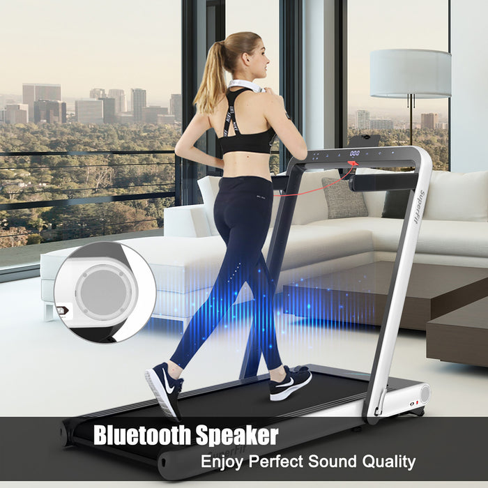 Tapis De Course Pliant 2 En 1 16km/h Superfit – Avec Bluetooth Et Controle Via App