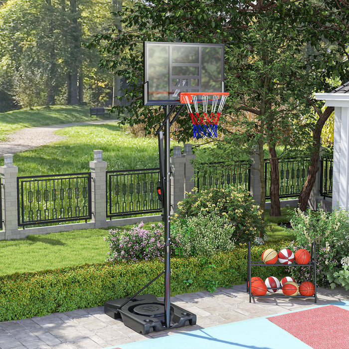 Soozier Panier de basket-ball de 4,4 a 10pi avec roues et panneau de 44,5po