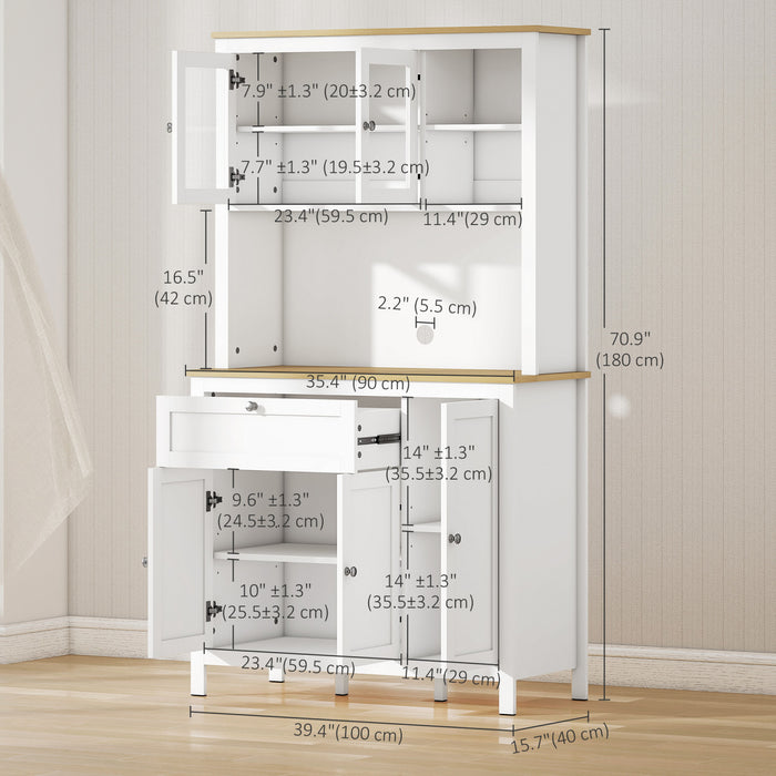 HOMCOM Armoire de garde-manger de cuisine de 71 po avec etageres reglables