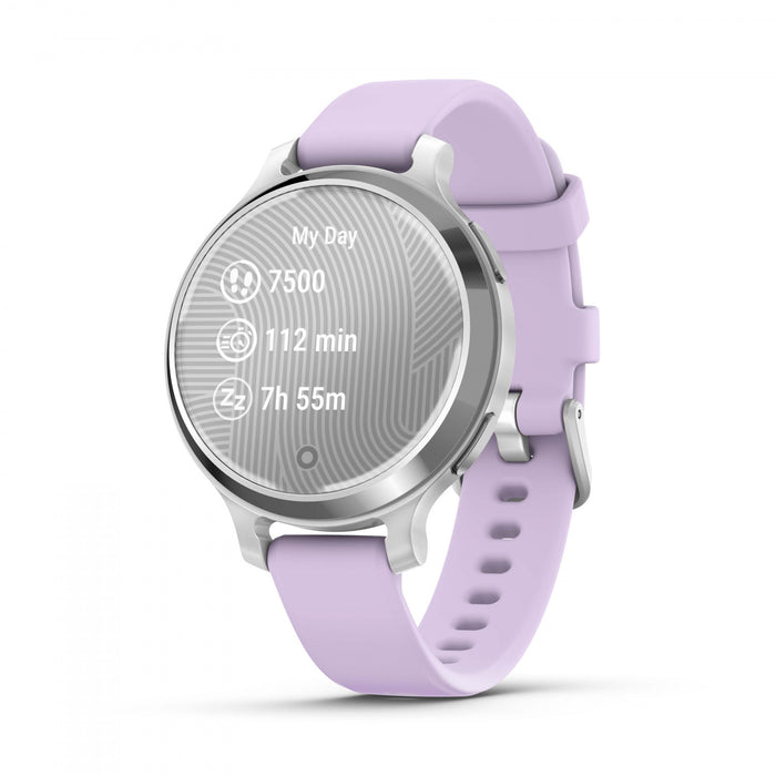  Silver With Purple Jasmine Silicone Band