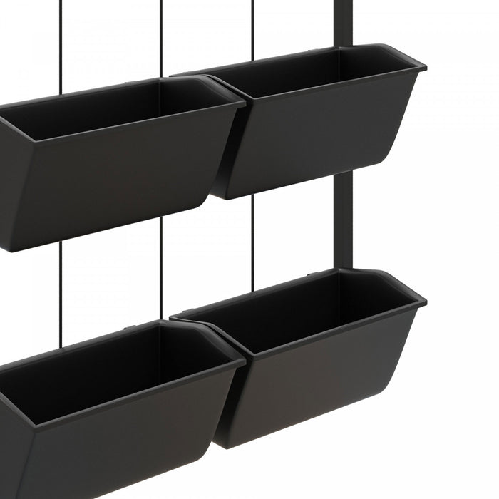 Outsunny Jardiniere Murale a 3 Niveaux avec 6 Pots, Support Suspendu