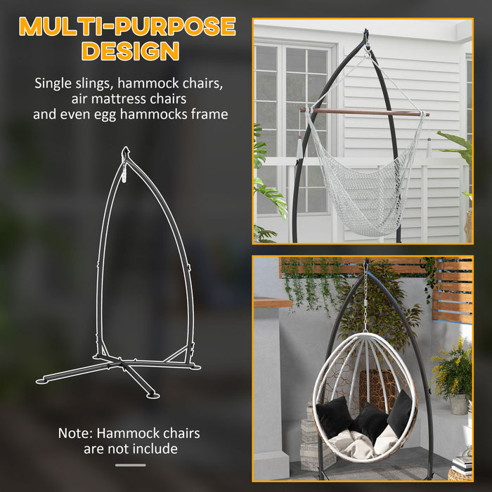 Outsunny Support pour Hamac avec Cadre en Acier pour Camping, Patio, Noir