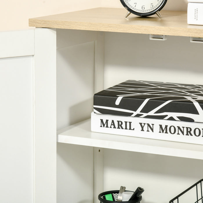 HOMCOM Armoire de rangement avec 2 portes, 2 etageres reglables pour salon