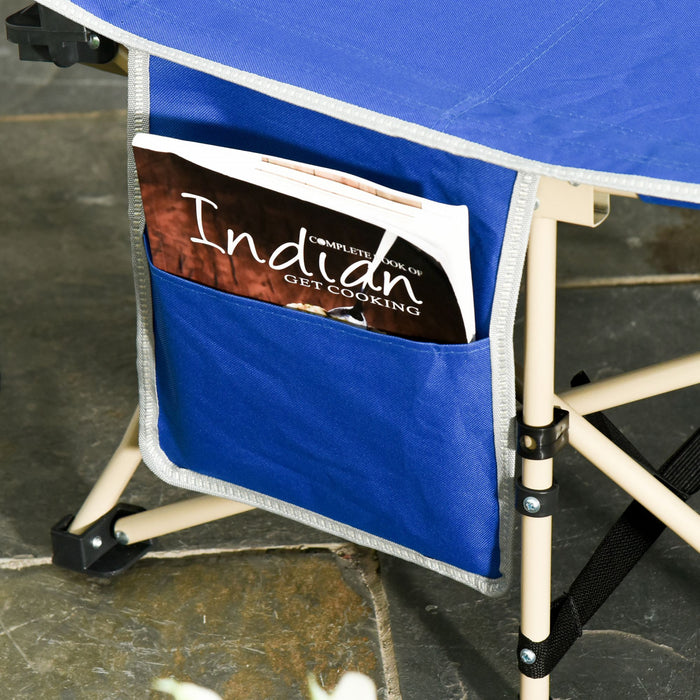 Lit De Camping Pliant Outsunny, Lit De Couchage Portable Pour Les Voyages, Bleu Marine