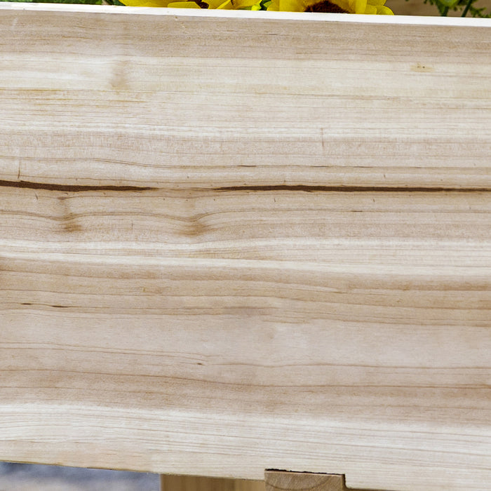 Outsunny - Lit De Jardin Sureleve A Trois Niveaux Avec Trois Bacs A Plantes Sureleves, Support De Plantes En Bois Autoportant Pour Les Legumes, Les Herbes Et Les Fleurs, Naturel.