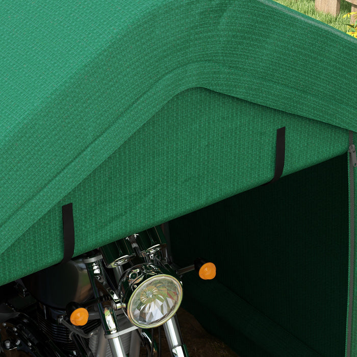 Outsunny Abri De Rangement 8'x6' Avec Porte Enroulable A Fermeture Eclair