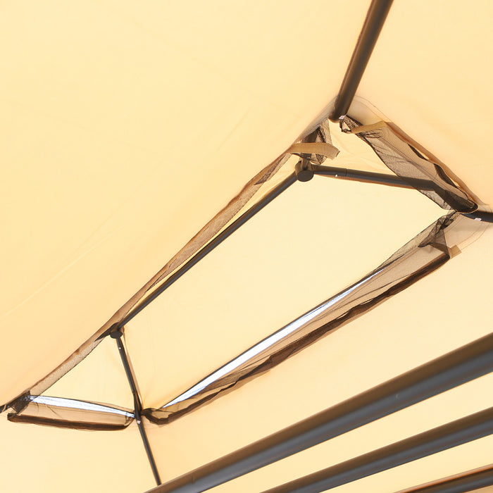 Balancelle De Jardin 3 Places Convertible Style Colonial Grand Confort 5 Coussins + Matelas + Moustiquaires Inclus 2,32l X 1,49l X 2,45h M Marron Clair