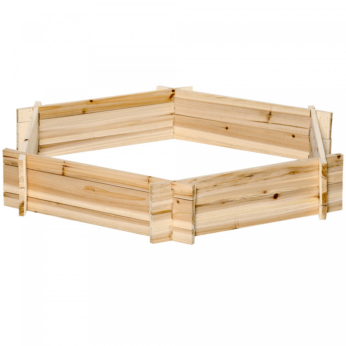 Outsunny 39'' X 36'' - Jardiniere Surelevee Sans Vis, Boite A Plantes Hexagonale, Facile A Bricoler
