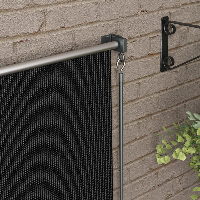 Outsunny Store Enrouleur Exterieur, Store De Porte Patio 6'x6', Noir
