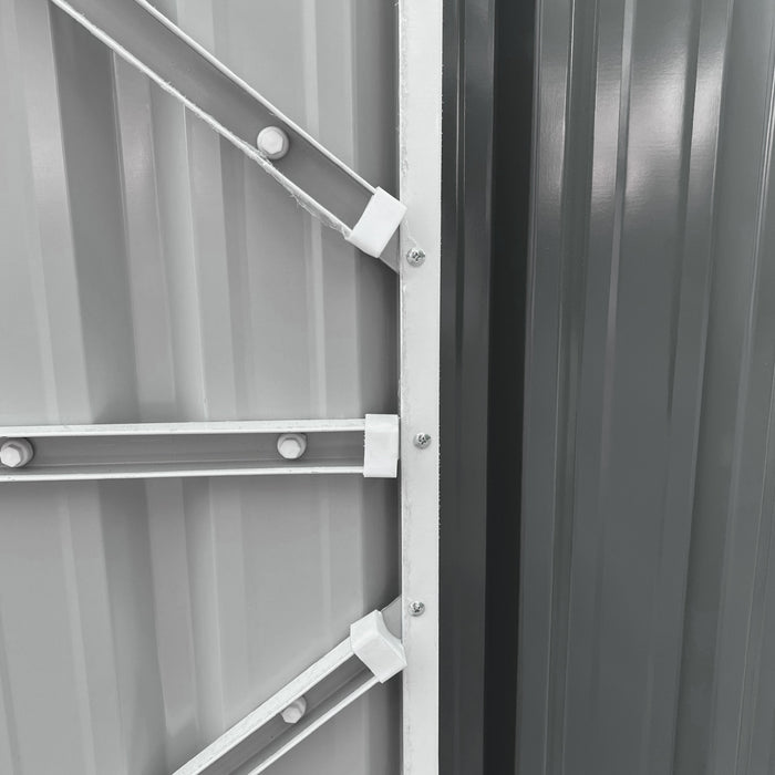 Outsunny Abri De Rangement Exterieur Avec Portes Verrouillables, Gris
