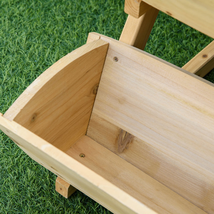 Outsunny Lit De Jardin Sureleve A 3 Niveaux, Kit De Jardiniere Surelevee En Bois Vertical, Support Pour Fleurs, Legumes, Herbes